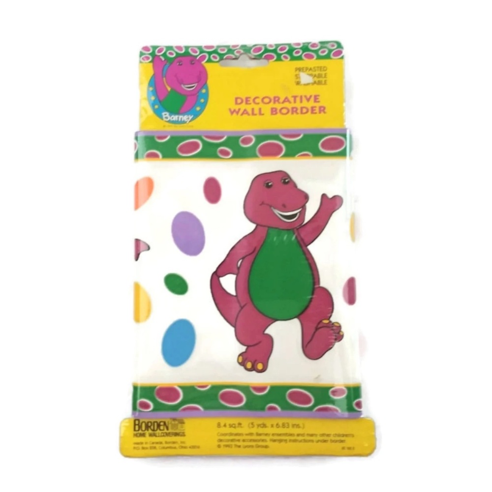 Vintage Barney The Dinosaur Wallpaper Border